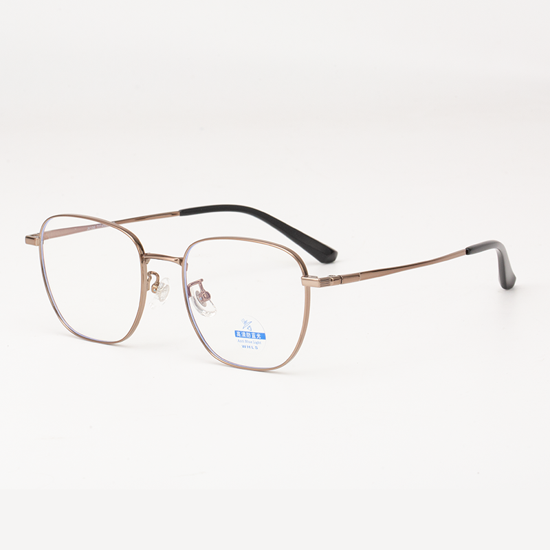 30875 Geometric Square Titanium Blue Light Blocking Glasses - Unisex & Ultra-Light - Image 4