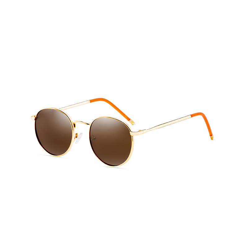 028 Classic Round Polarized Sunglasses - Vintage Metal Frame - Image 2