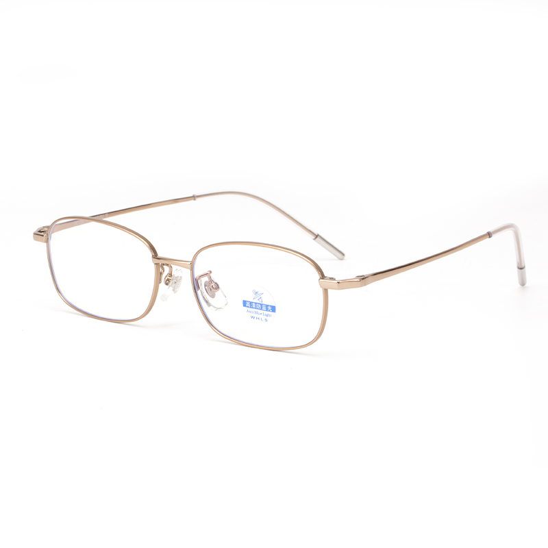 6205 Ultra-Lightweight Rectangular Silver Blue Light Blocking Glasses - Unisex Titanium Frame - Image 4