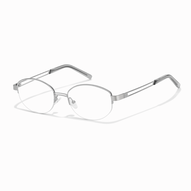 202406 Modern Half-Rim Oval Eyeglasses | Split-Temple Design for Men & Women - Image 3