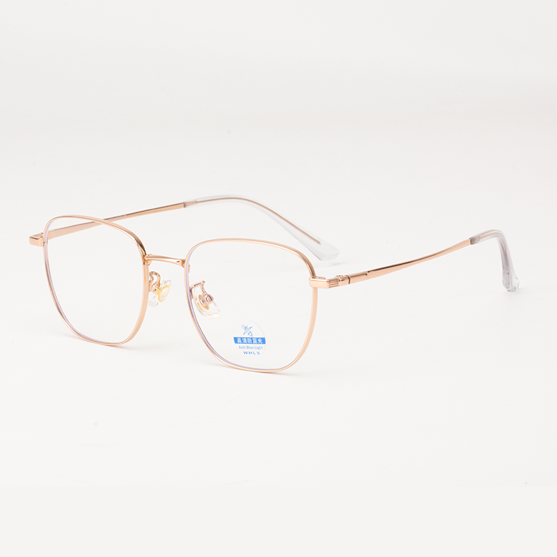 30875 Geometric Square Titanium Blue Light Blocking Glasses - Unisex & Ultra-Light - Image 5