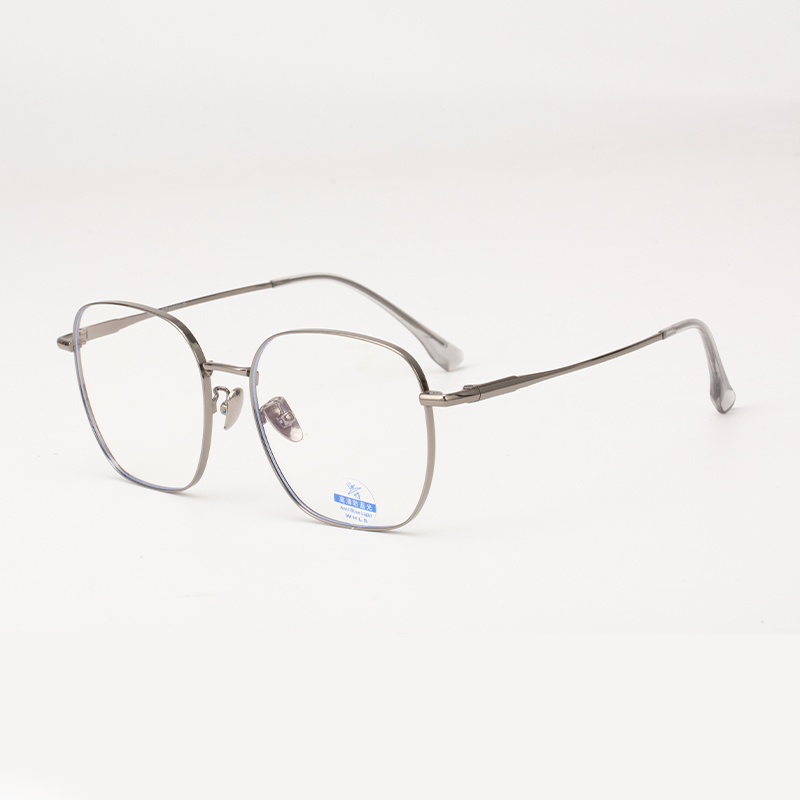 31083 Geometric Black Titanium Blue Light Blocking Glasses - Ultra-Light & Modern - Image 5