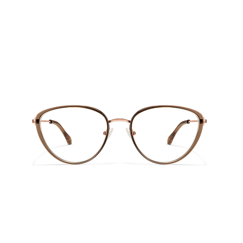 23112 Elegant Women's Cat-Eye Eyeglasses - Stylish Metal Temples - Image 3