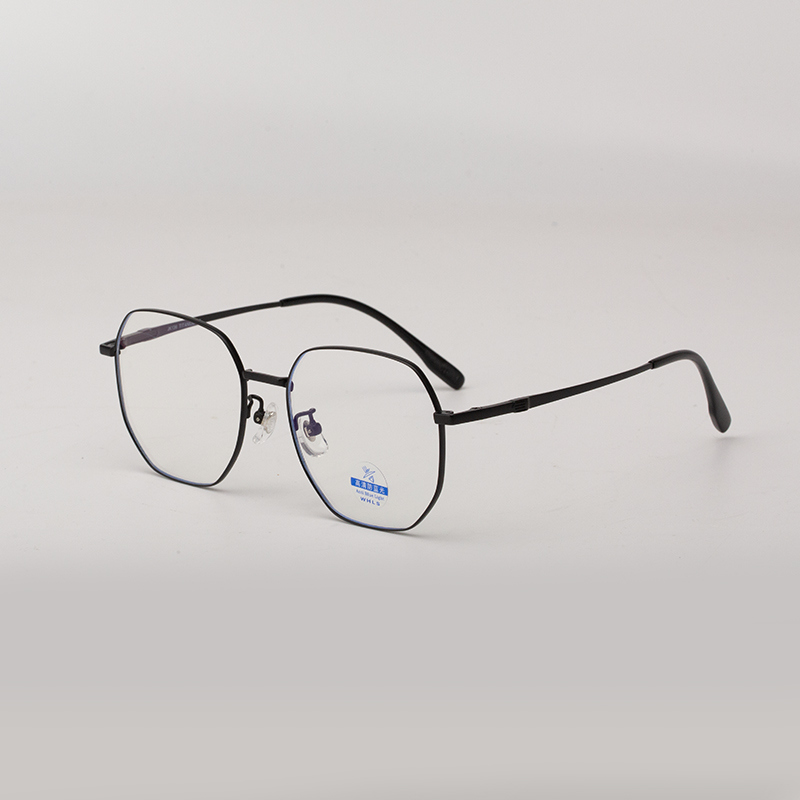 92443 Trendy Titanium Geometric Blue Light Blocking Eyewear - Image 3