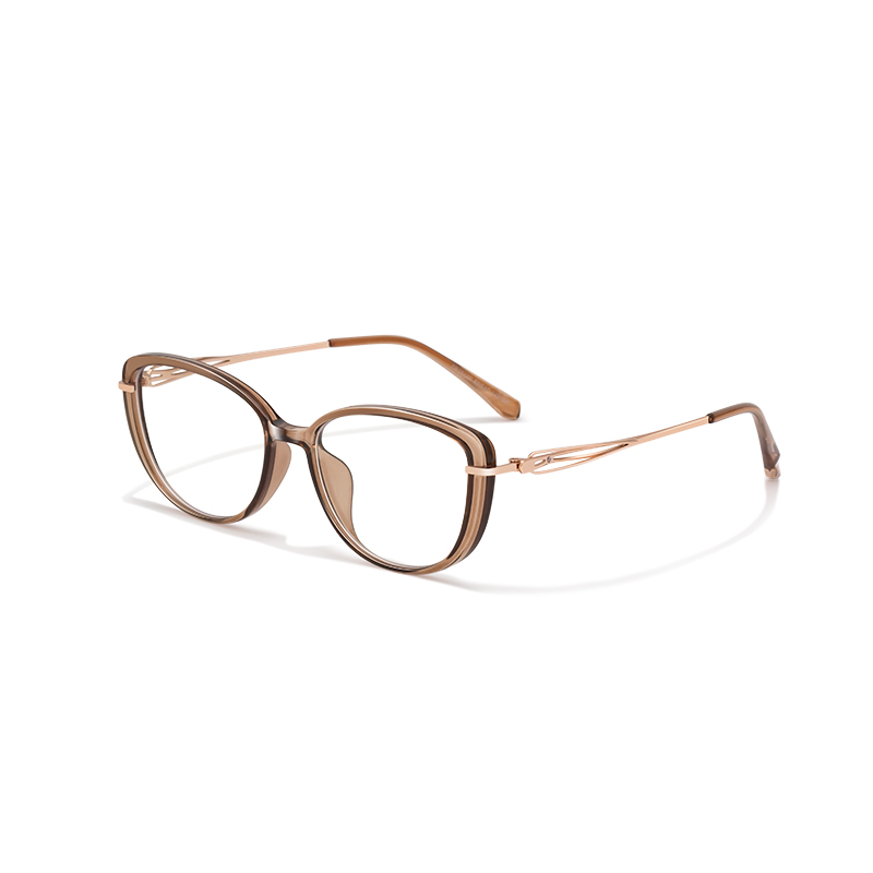 23130 Lightweight TR90 & Metal Cat-Eye Glasses - Elegant Hybrid - Image 3