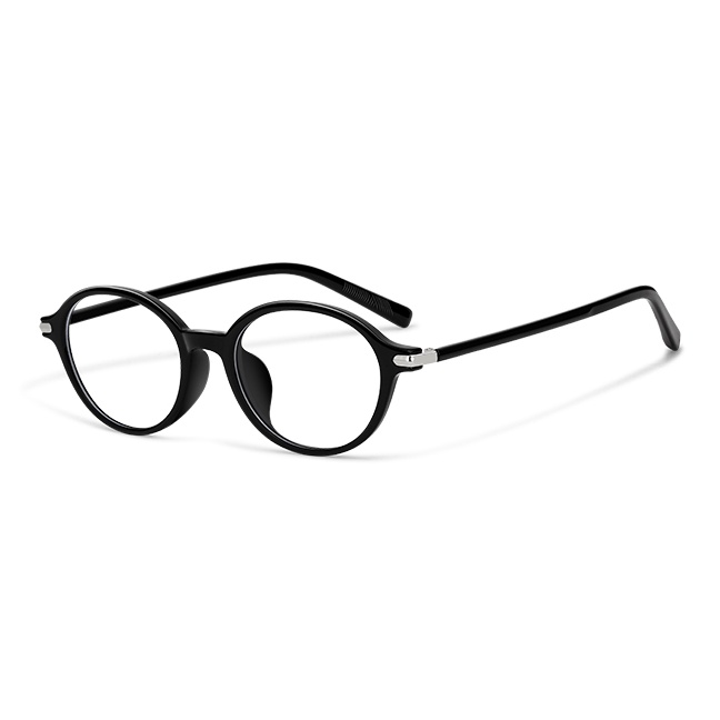 TR52031 Minimalist Oval Eyeglasses - Thin Black Frame Clear Lens - Image 2