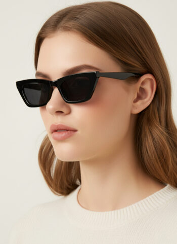 95028 Edgy Narrow Cat-Eye Sunglasses - 90s Vintage Street Style