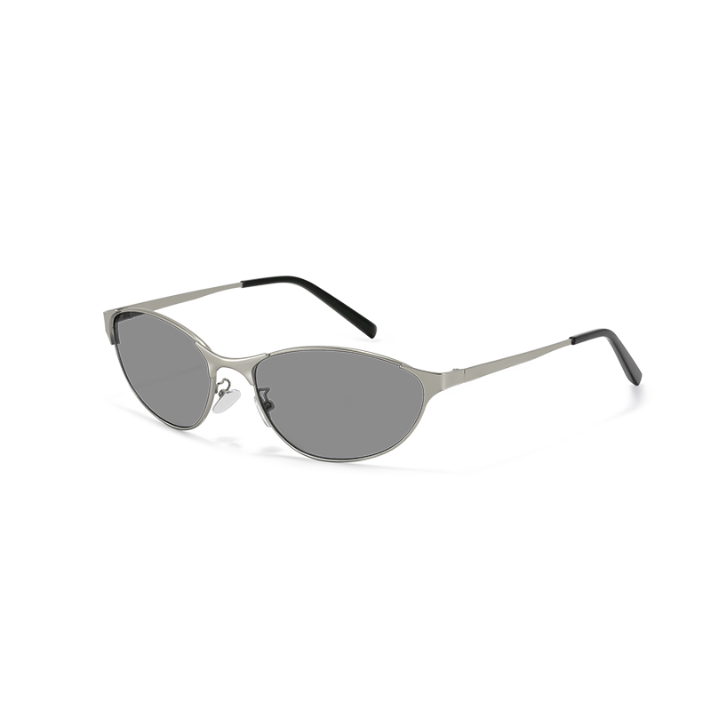 12006 Y2K Style Slim Metal Oval Sunglasses - Narrow Retro Design - Image 6