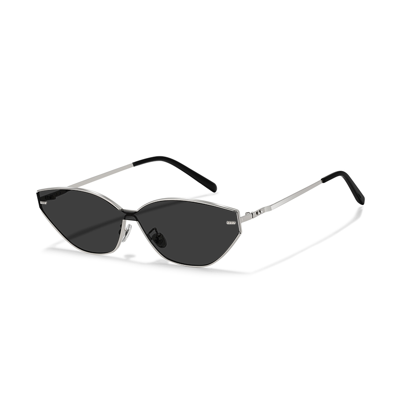 12008 Edgy Slim Metal Cat-Eye Sunglasses - Y2K Style - Image 3