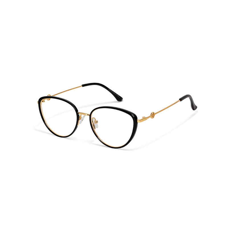 23112 Elegant Women's Cat-Eye Eyeglasses - Stylish Metal Temples - Image 4