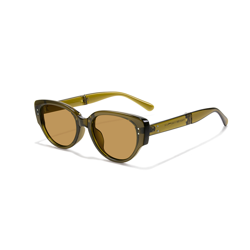 9017 Chunky Retro Cat-Eye Folding Sunglasses - 90s Style - Image 6