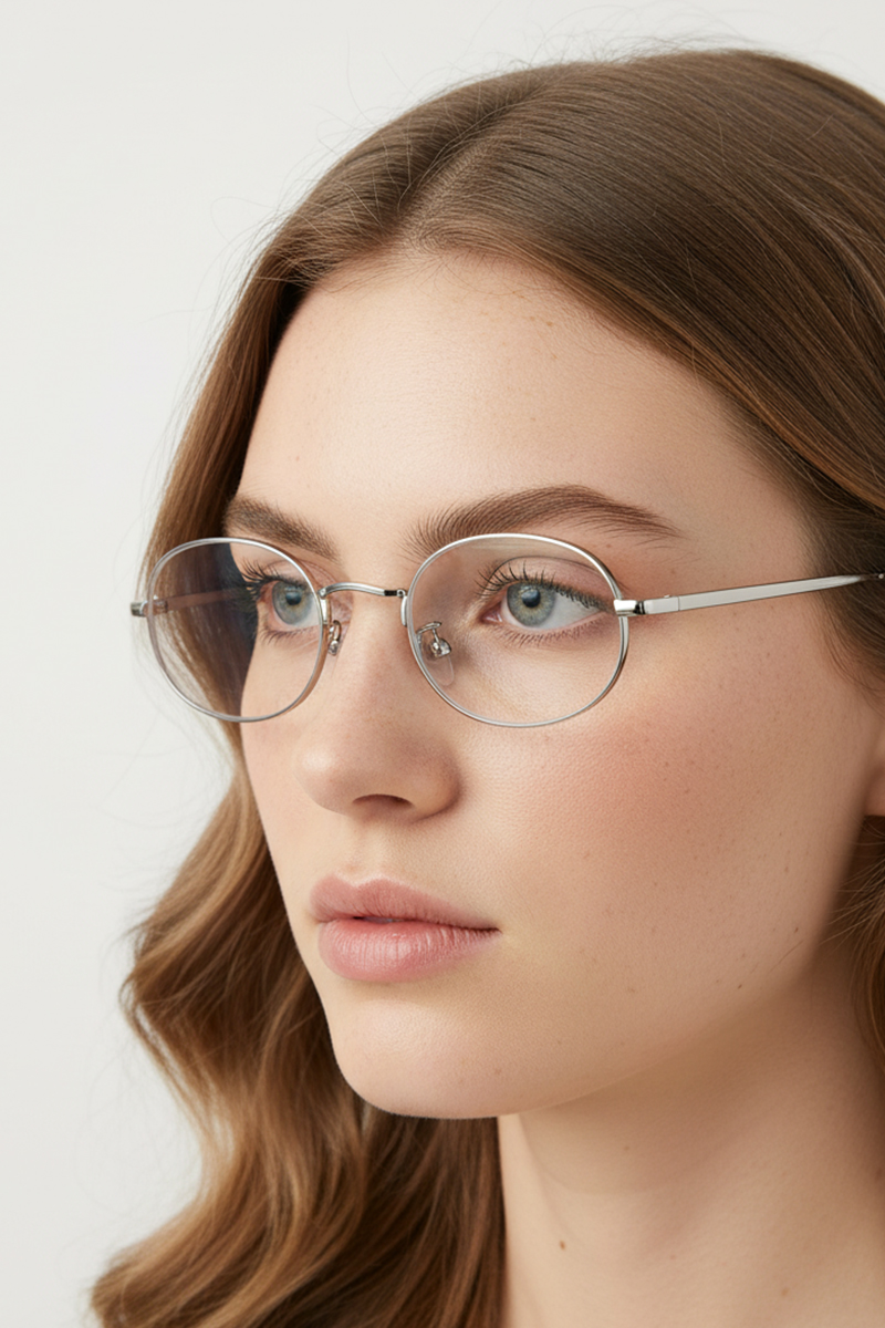8022 Classic Oval Metal Frame Glasses