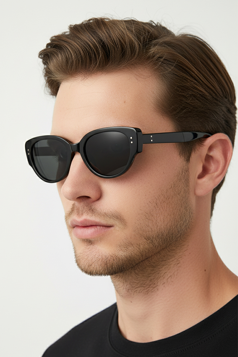 9017 Chunky Retro Cat-Eye Folding Sunglasses - 90s Style