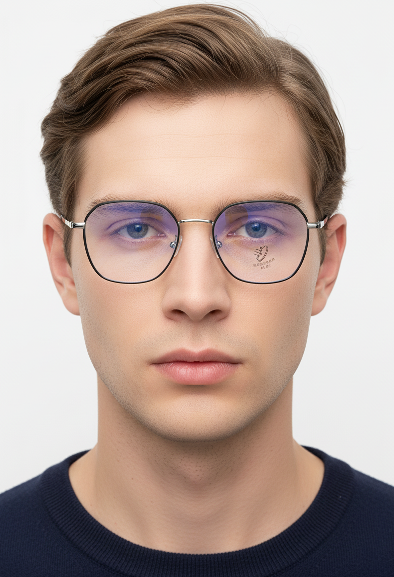 90050 Durable Metal Blue Light Blocking Eyeglasses - High Quality