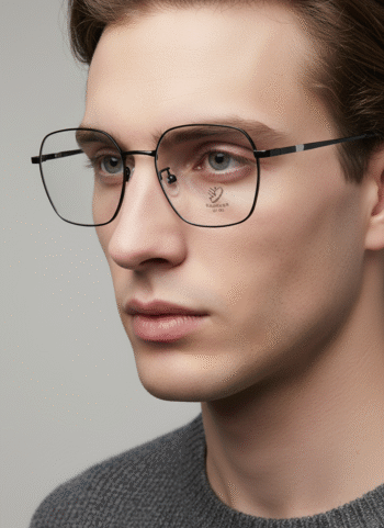 90090 Chic Geometric Metal Anti-Glare Glasses - Trendy & Light