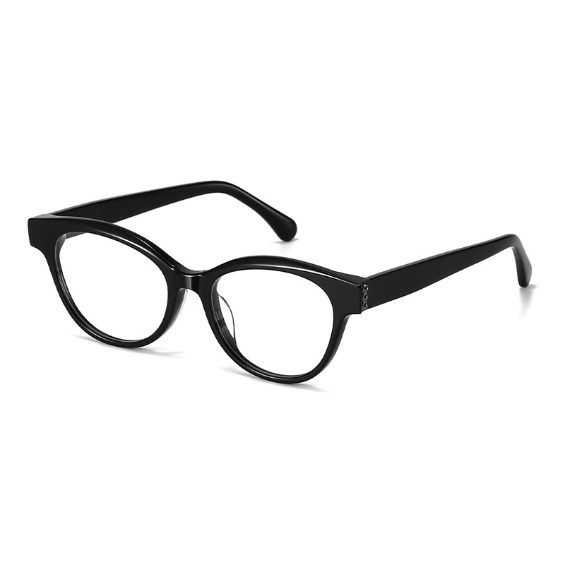 2038 Vintage Black Cat-Eye Acetate Optical Frames - Retro PrescriptionGlasses - Image 2