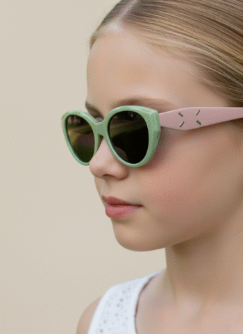 507551 Chic Kids' Cat-Eye Sunglasses - UV Protection & Trendy Two-Tone Design