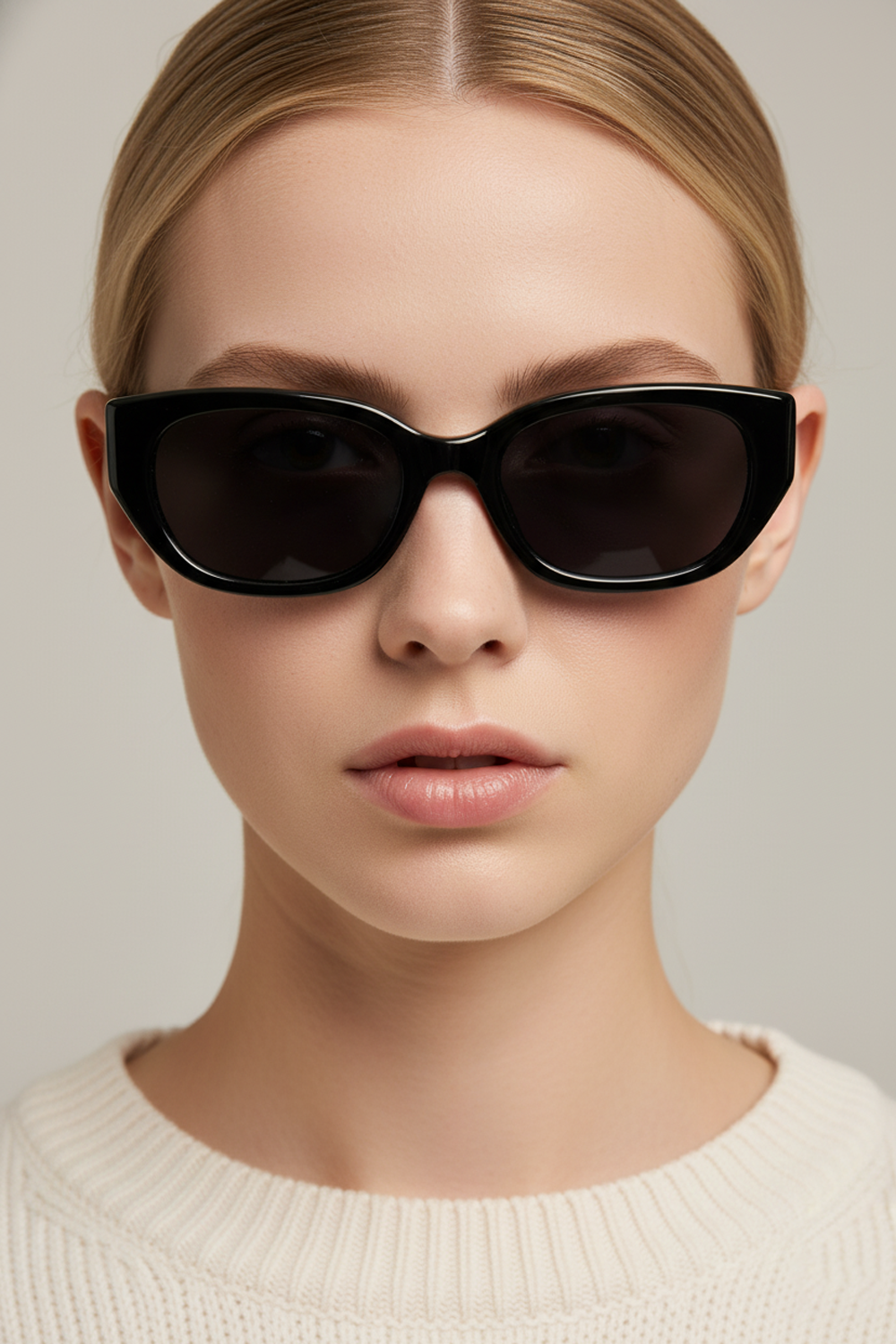 389 Vintage Cat Eye Sunglasses for Women - Retro Small Frame Black Shades