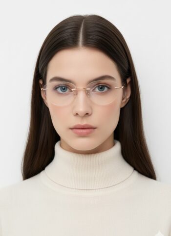 9013 Luxury Rimless Cat Eye Glasses Frames for Women and Man-Ultra-Light MetalOptical Eyewear